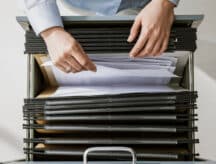 A person sorting out files.