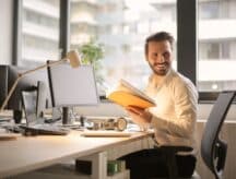 man working at the office desk