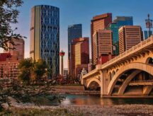 A morning view in downtown Calgary, Alberta.