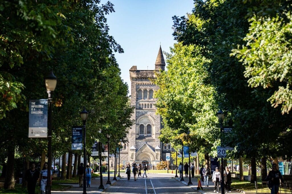 The University College building at University of Toronto campus.