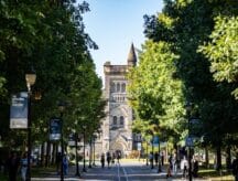 The University College building at University of Toronto campus.