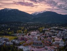 An aerial View of Whistler, British Columbia during Summer