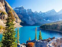 A shot of Moraine Lake in Banff National Park, located in Alberta, Canada.