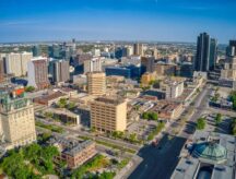 An aerial View of Winnipeg, Manitoba during Summer.