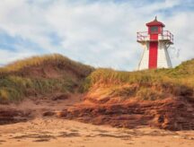 A lighthouse in Darnley on the north shore of Prince Edward Island.