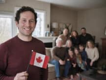 Canadian citizenship is passed down from a parent to child, if the parent was already Canadian when the child was born