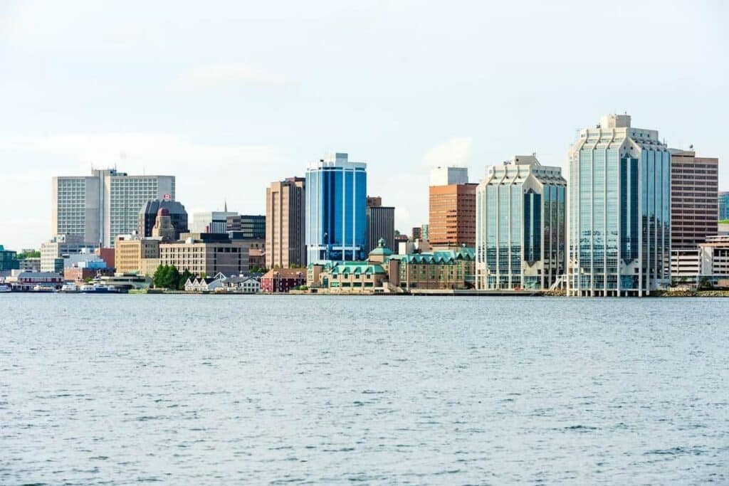 Downtown Halifax panorama across Halifax harbor, Nova Scotia, Canada.