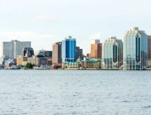 Downtown Halifax panorama across Halifax harbor, Nova Scotia, Canada.