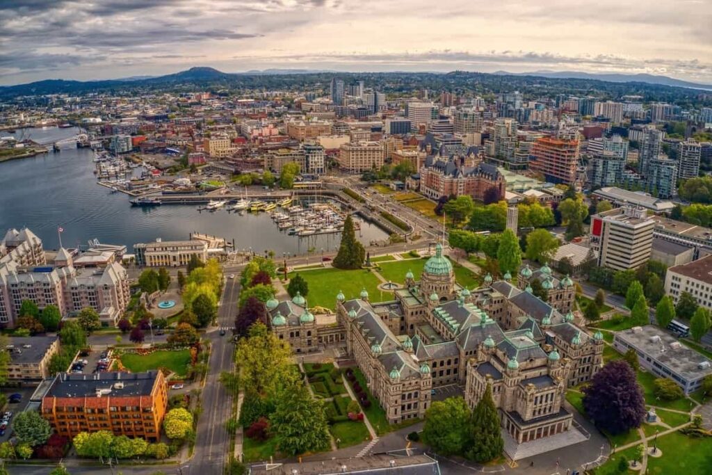Aerial View of Victoria, British Columbia during Summer.
