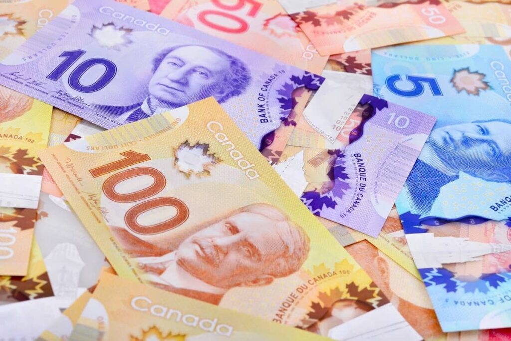 Canadian dollar bills.