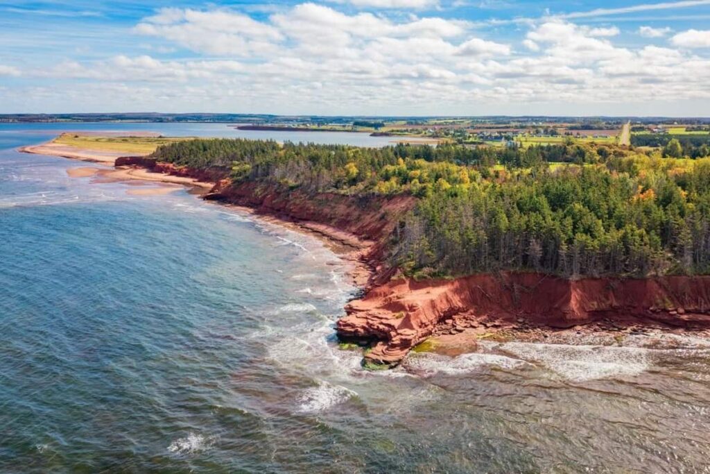 Rocky Shore on the Atlantic Ocean. Prince Edward Island, Canada.