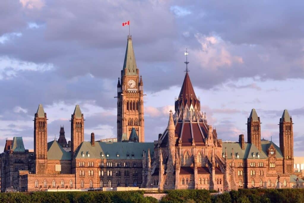The Canadian Parliament in Ottawa, Canada.