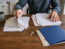 A man sorts through two different tax returns after recently gaining Canadian citizenship by descent.