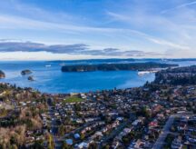 Aerial shot of Departure Bay in Nanaimo.